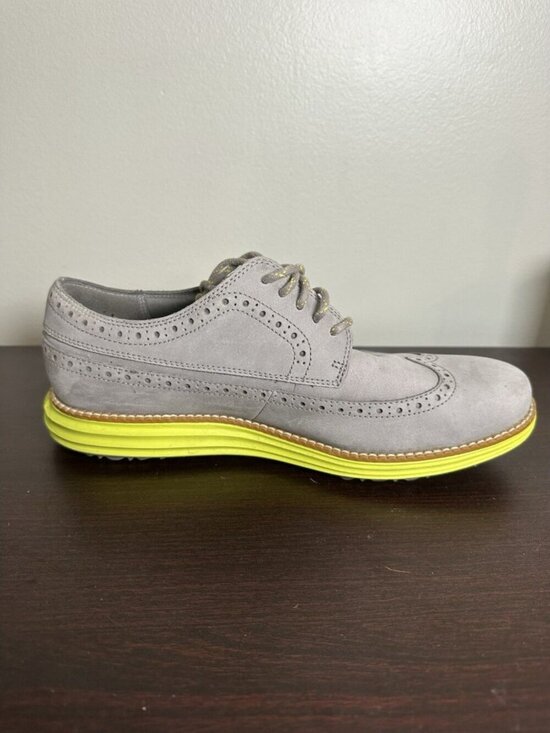 Cole Haan Zerogrand OG Wingtip Oxford Golf Shoes Waterproof Grey Neon Mens 8 main image 8